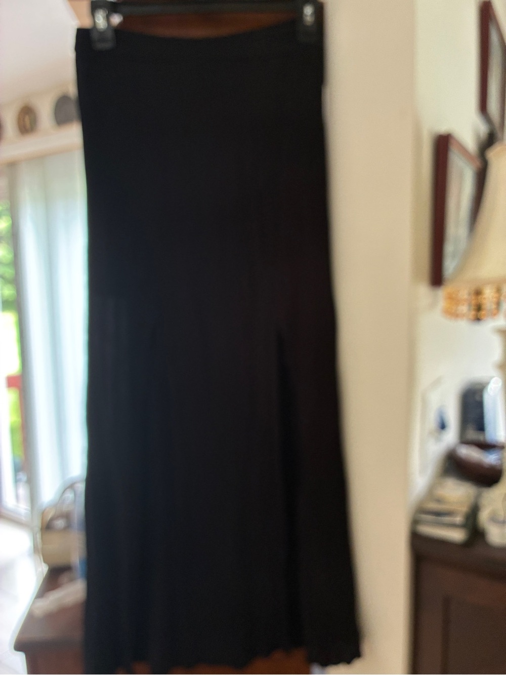 love, Fire Black Maxi Dress - Flowing Full-Length Skirt
